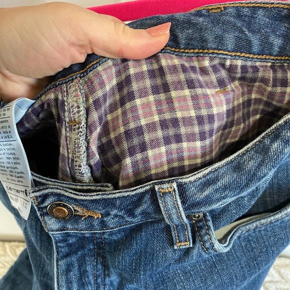 Carhartt Women’s Flannel Lined Straight Leg Relaxed Fit Jeans - Picture 6 of 8